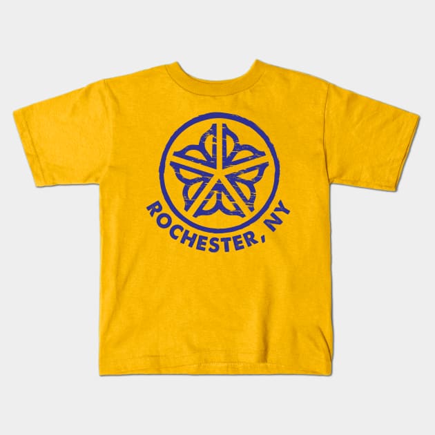 Officially Licensed Rochester Circle Logo Kids T-Shirt by patrickkingart